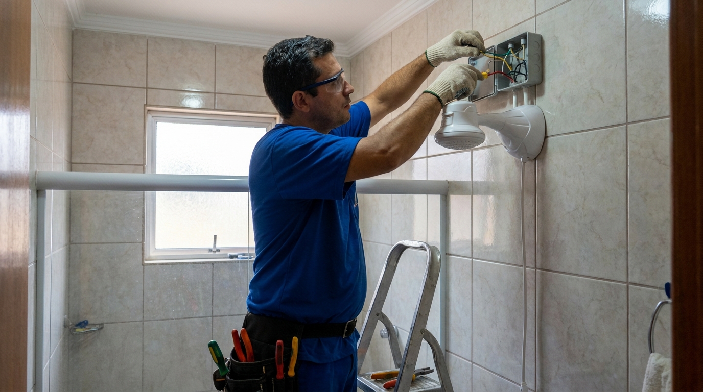 Instalacao de chuveiro eletrico profissional em Betim‑MG