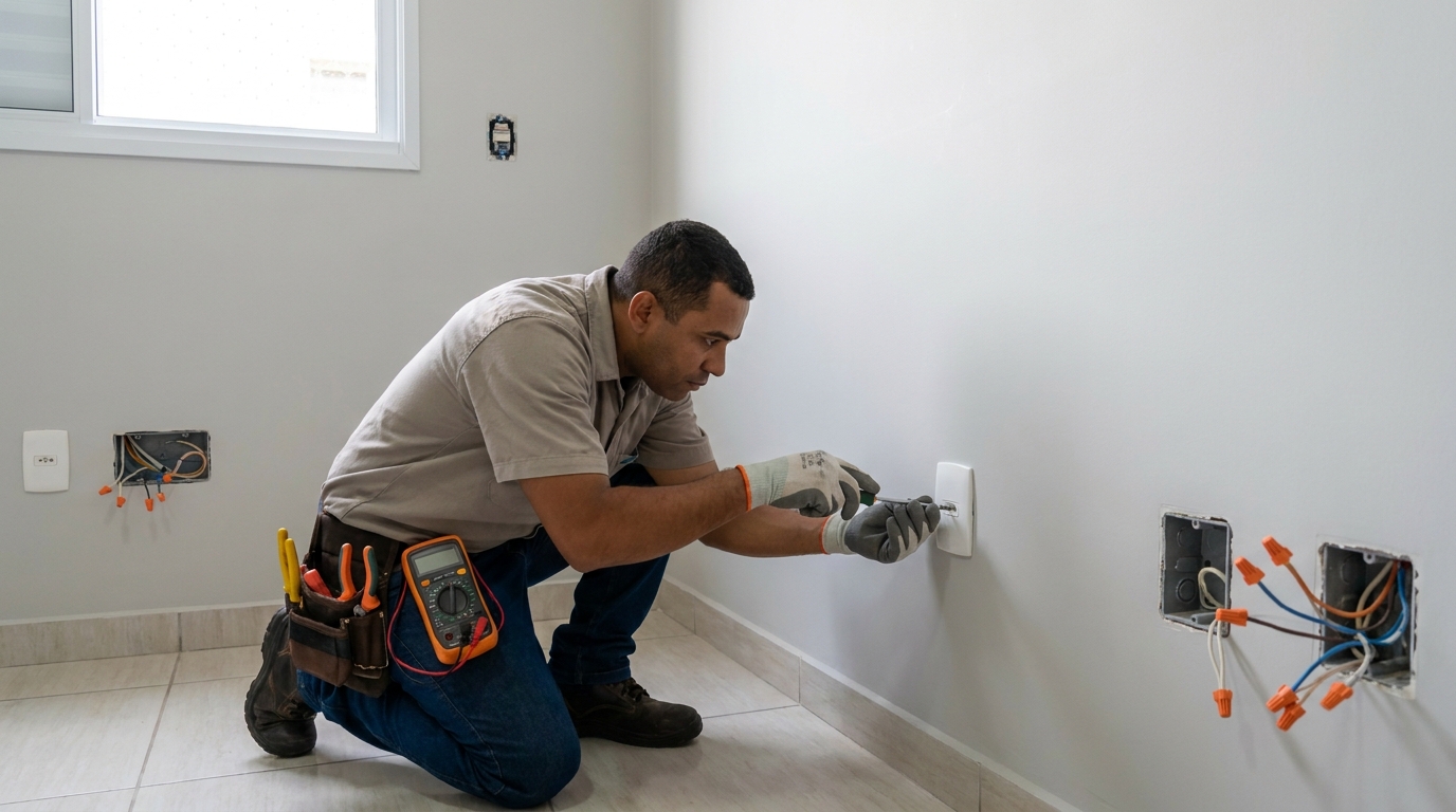 Instalacao de tomada e interruptor em Betim‑MG
