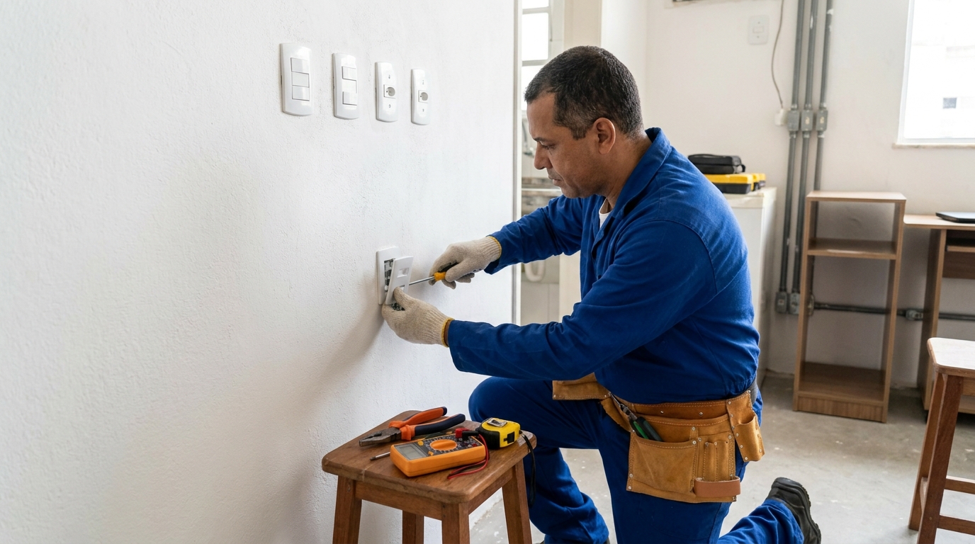 Instalacao de tomada e interruptor profissional em Betim‑MG