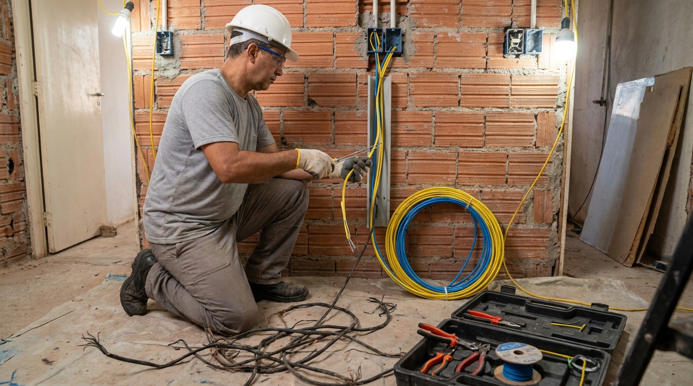 Troca de fiacao eletrica residencial em Betim‑MG